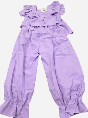PatPat Lilac Ruffle Top and Pants Matching Set